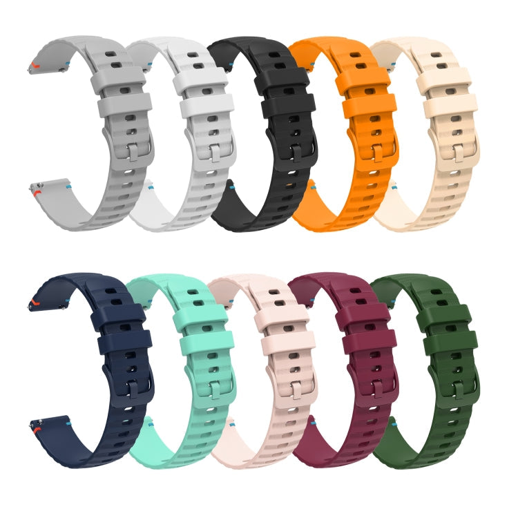 Wavy Dotted Stitched 20mm Silicone Watch Band, Series 4