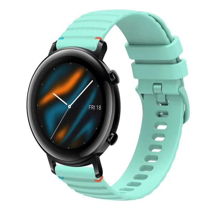 Wavy Dotted Stitched 20mm Silicone Watch Band