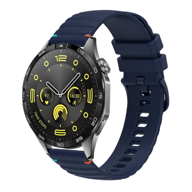 Wavy Dotted Stitched 22mm Silicone Watch Band, Series 5