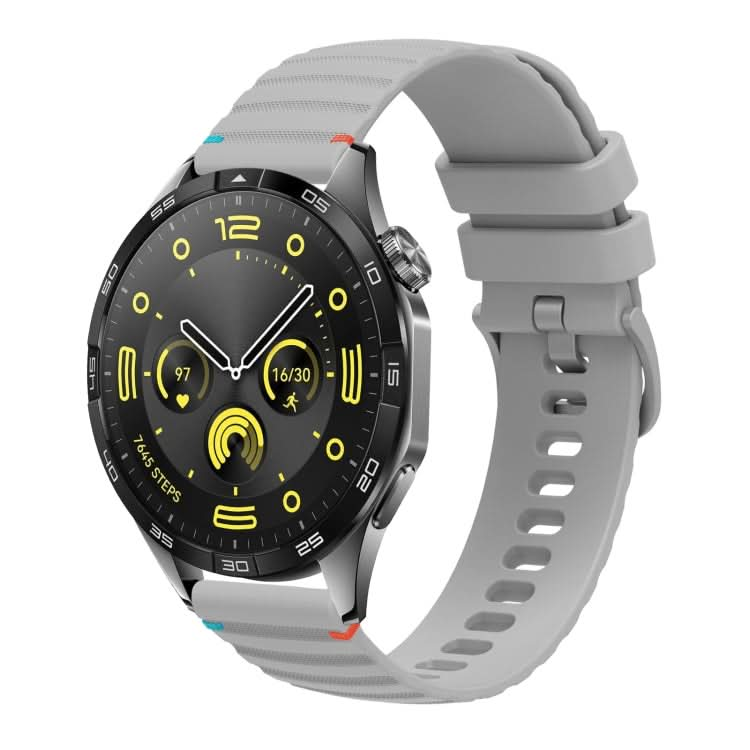 Wavy Dotted Stitched 22mm Silicone Watch Band, Series 5