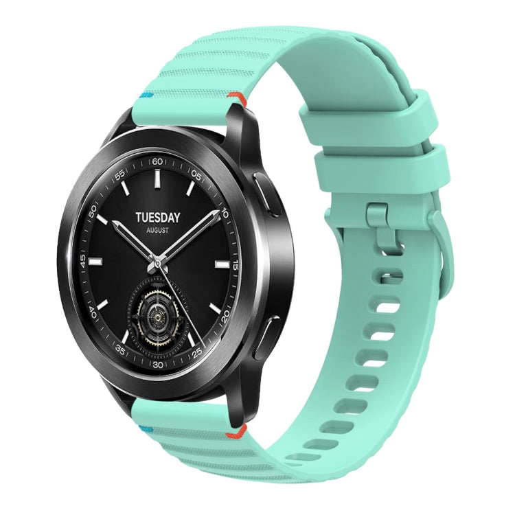 Wavy Dotted Stitched 22mm Silicone Watch Band, Series 1