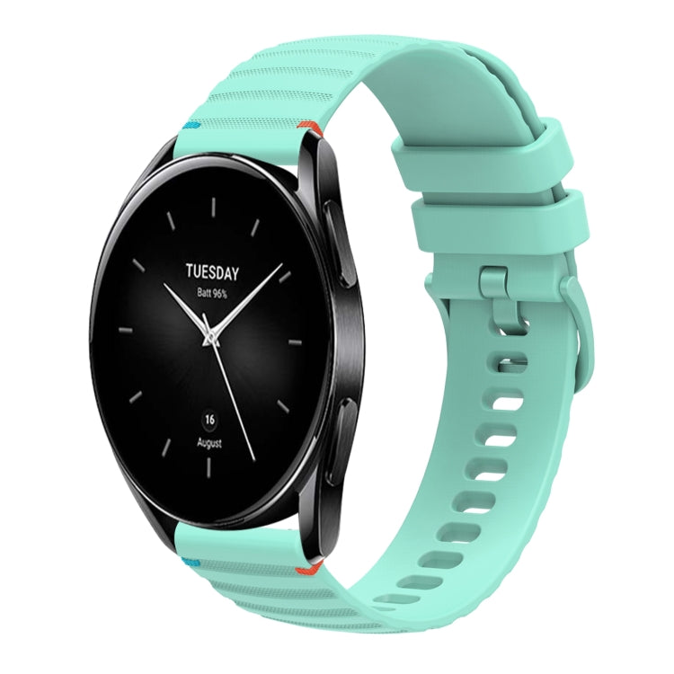 Wavy Dotted Stitched 22mm Silicone Watch Band, Series 3