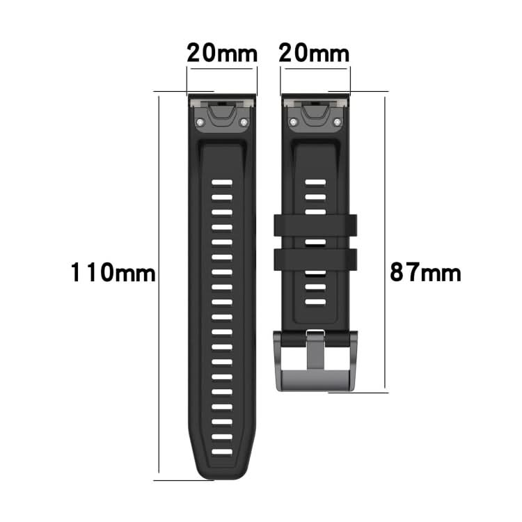 Pure Color Steel Buckle 20mm Silicone Watch Band, Series 1