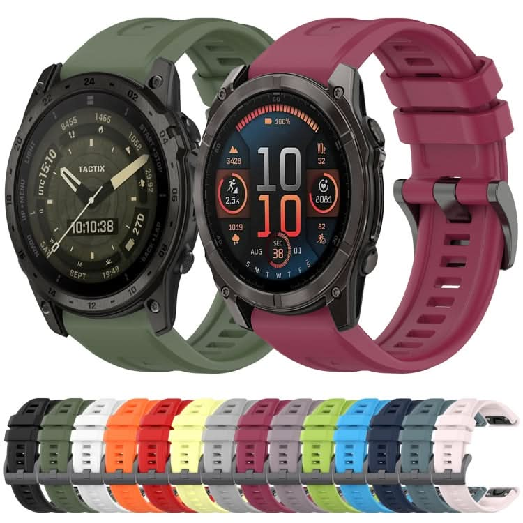 Pure Color Steel Buckle 26mm Silicone Watch Band, Series 2