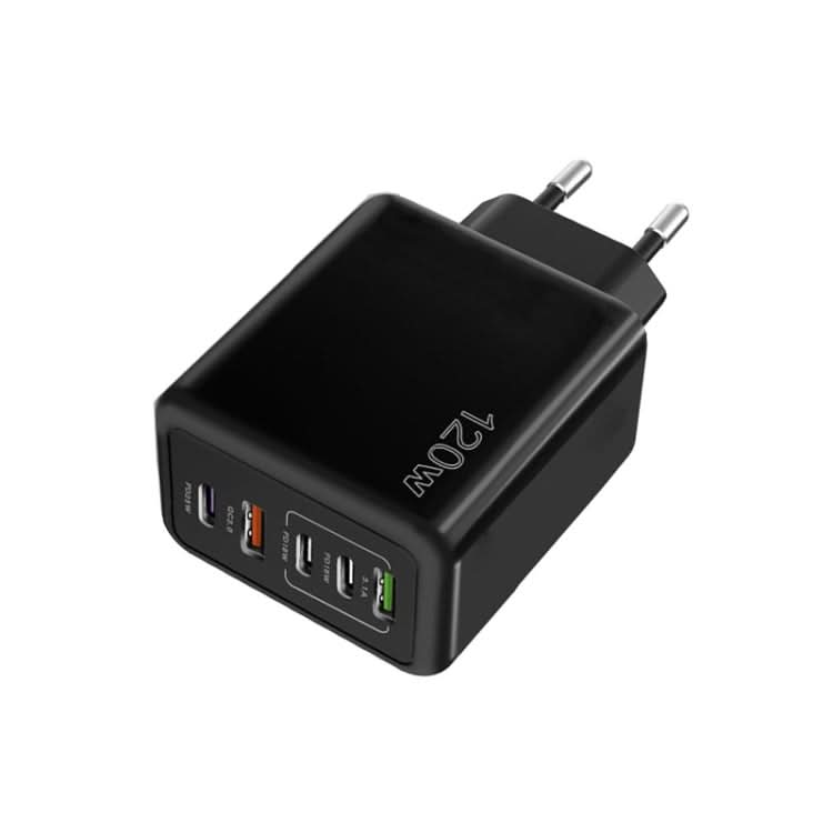 120W 3 PD Type-C Dual USB Multi Port Charger for Mobile Phones, EU Plug