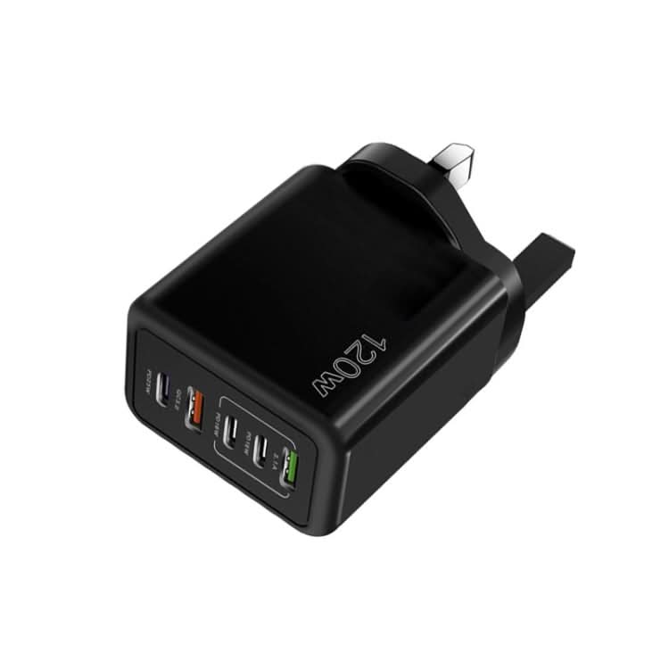 120W 3 PD Type-C Dual USB Multi Port Charger for Mobile Phones, UK Plug