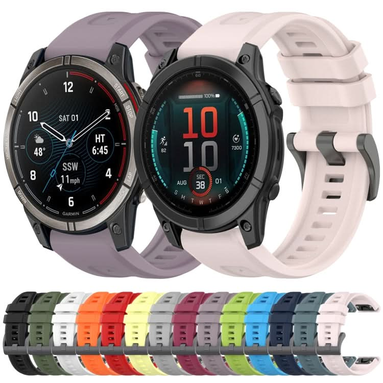 Pure Color Steel Buckle 22mm Silicone Watch Band, Series 3