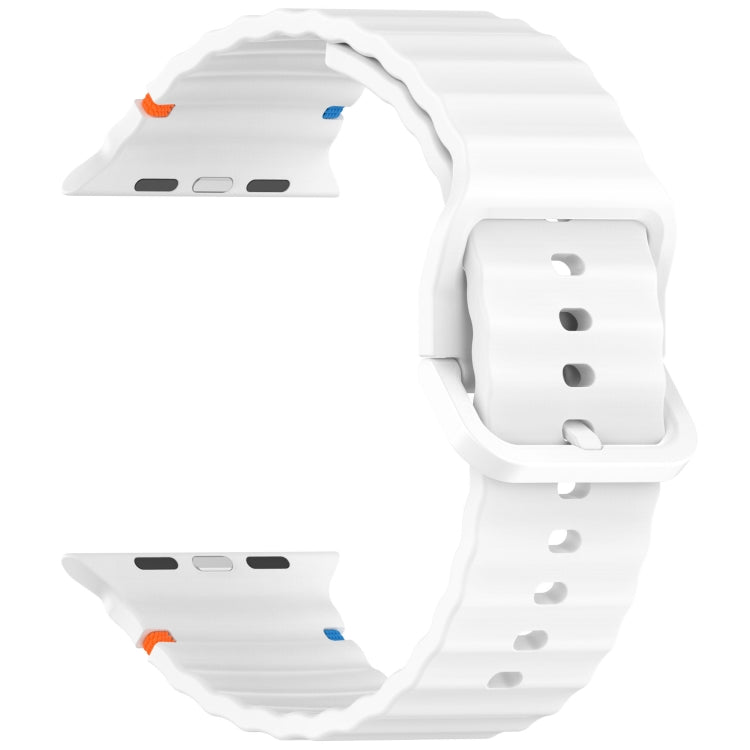 Wavy Grain Stitched Silicone Watch Band, Series 7