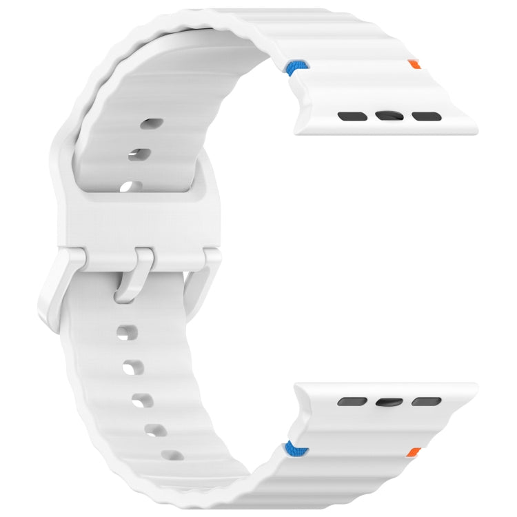 Wavy Grain Stitched Silicone Watch Band, Series 2