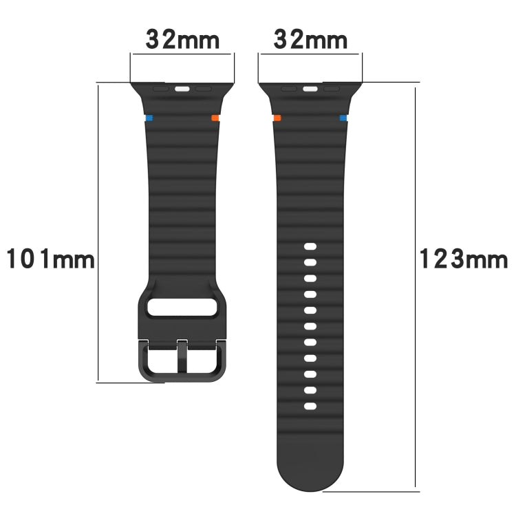 Wavy Grain Stitched Silicone Watch Band, Series 2 My Store