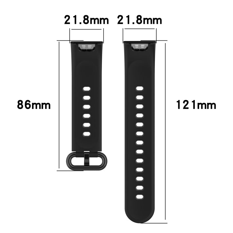 Solid Color Black Steel Buckle Silicone Watch Band, Series 1