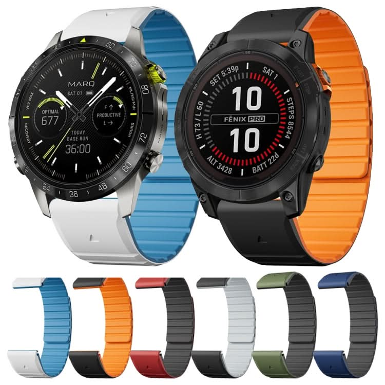 Dual Color Magnetic Quick Release 22mm Silicone Watch Band, Series 1