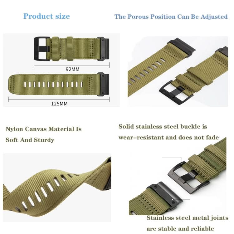 Nylon Canvas Quick Release 22mm Watch Band, Series 2