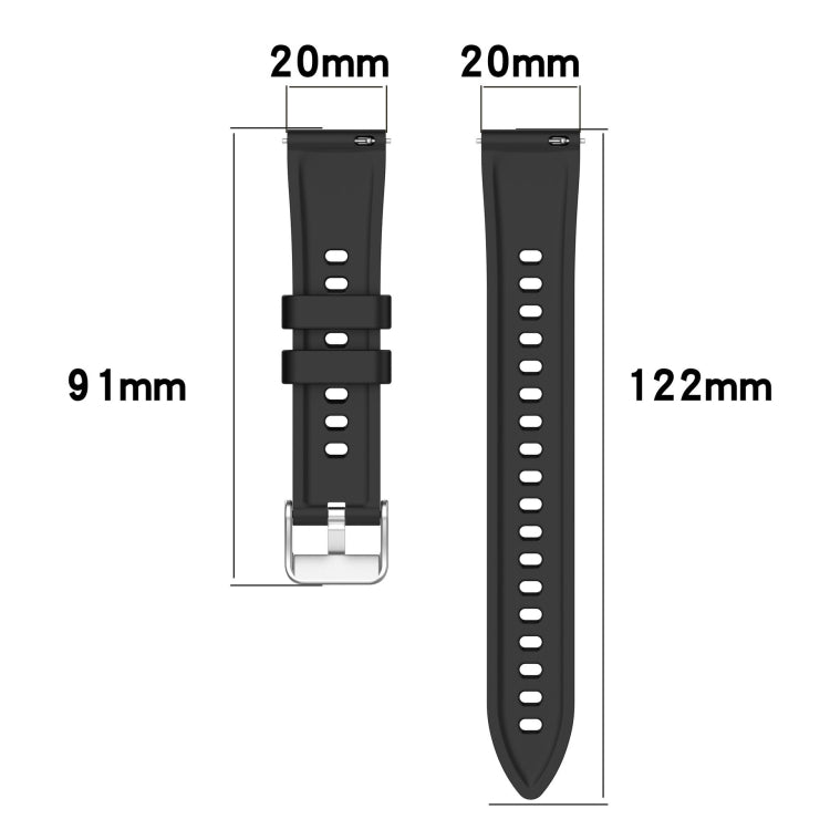 Stripe Texture Silicone 20mm Watch Band, Series 1