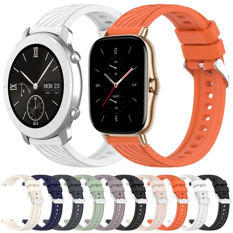 Stripe Texture 20mm Silicone Watch Band, Series 4