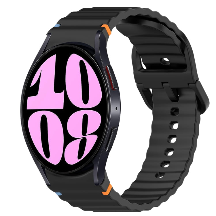 Wavy Grain Stitched Quick Release Silicone Watch Band, Series 6