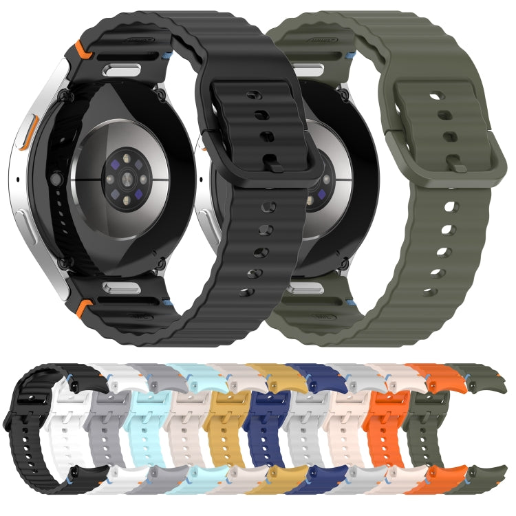 Wavy Grain Stitched Quick Release Silicone Watch Band, Series 1