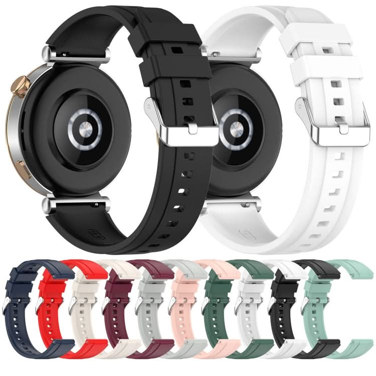 Silver Buckle Quick Release Silicone Watch Band