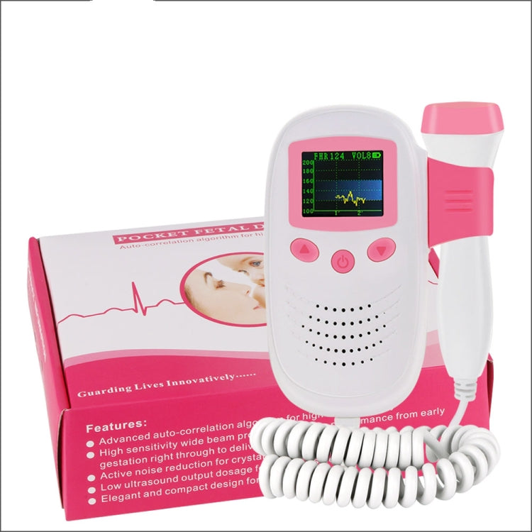 RZ-100S9 LED Fetal Doppler Ultrasound Sound Baby Heartbeat Detector Monitor Digital Prenatal Pocket Fetal Doppler Stethoscope Reluova