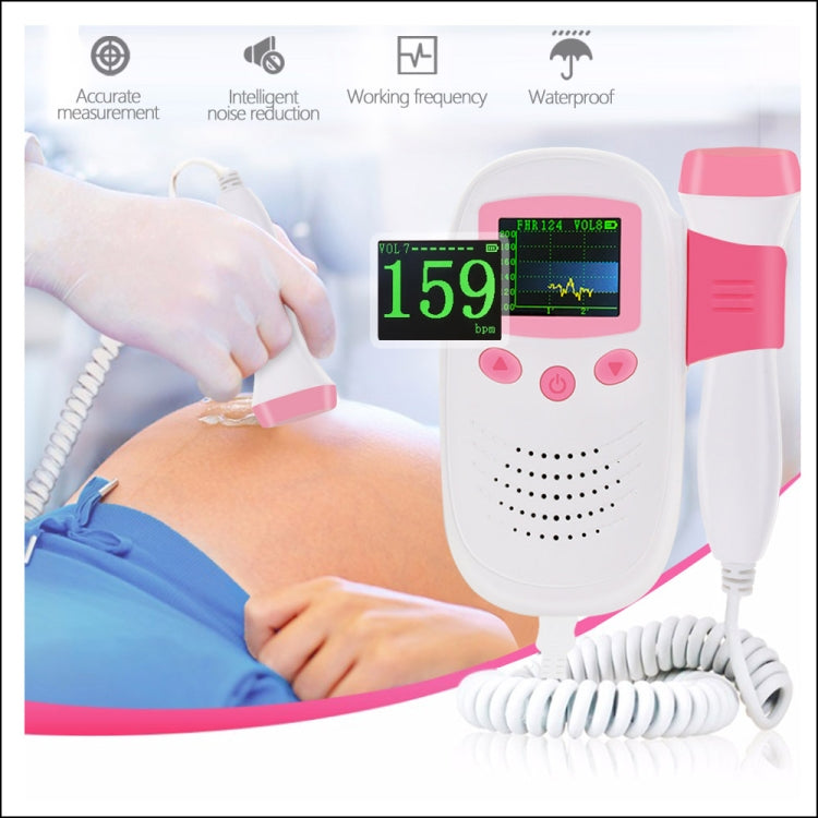 RZ-100S9 LED Fetal Doppler Ultrasound Sound Baby Heartbeat Detector Monitor Digital Prenatal Pocket Fetal Doppler Stethoscope