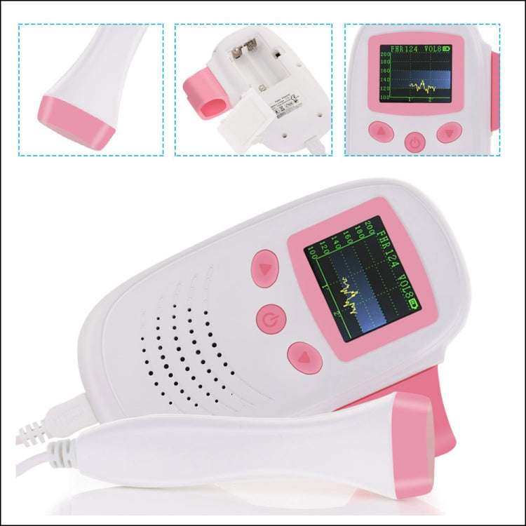 RZ-100S9 LED Fetal Doppler Ultrasound Sound Baby Heartbeat Detector Monitor Digital Prenatal Pocket Fetal Doppler Stethoscope Reluova