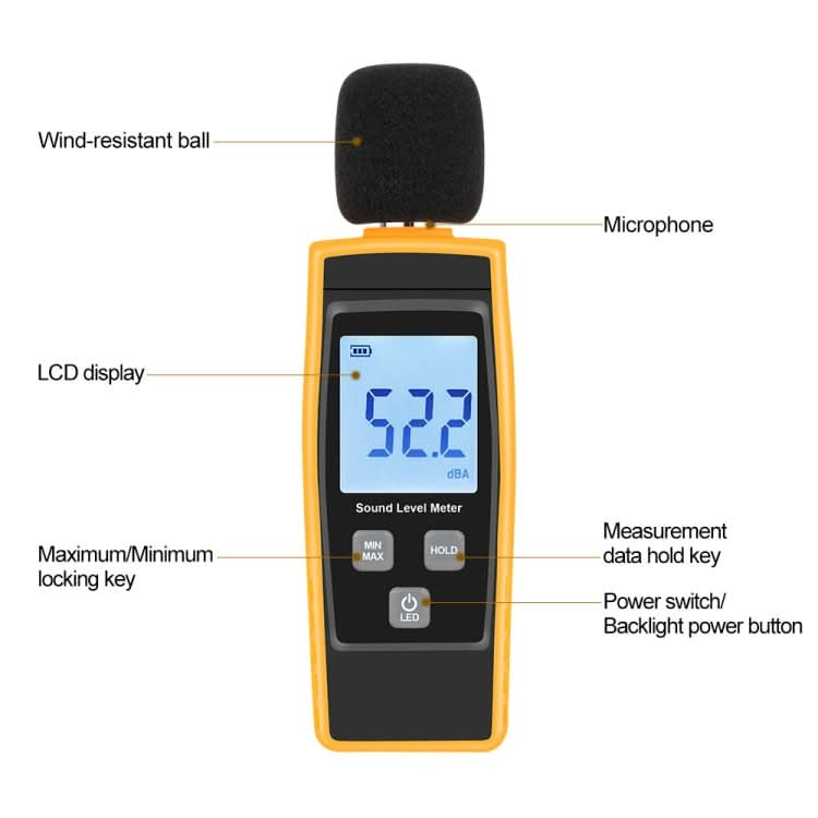 RZ1359 Digital Sound Level Meter DB Meters Noise Tester in Decibels LCD Screen My Store