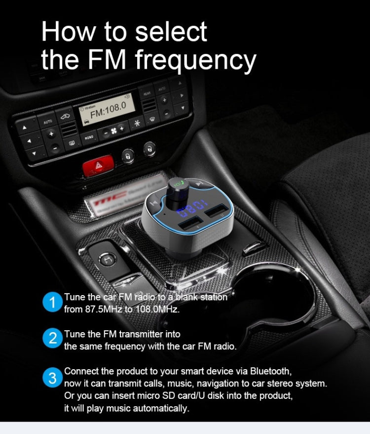 T24FM Transmitter Quick Charge Voice Navigation Car Hands-free Phone Bluetooth MP3 Player ÎҵÄÉ̵ê