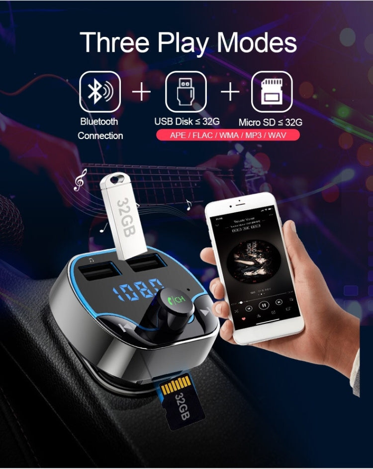 T24FM Transmitter Quick Charge Voice Navigation Car Hands-free Phone Bluetooth MP3 Player ÎҵÄÉ̵ê