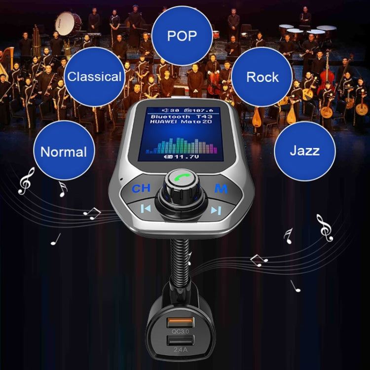 T43 Car Bluetooth Mp3 Multi-function Large Color Screen QC3.0 Bluetooth Car Charge Lossless Car Bluetooth Player ÎҵÄÉ̵ê