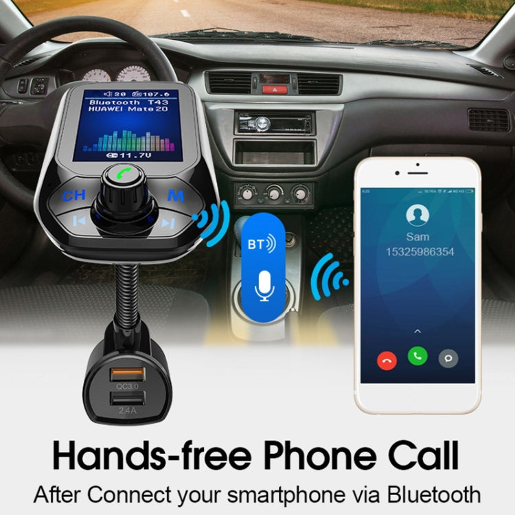 T43 Car Bluetooth Mp3 Multi-function Large Color Screen QC3.0 Bluetooth Car Charge Lossless Car Bluetooth Player ÎҵÄÉ̵ê