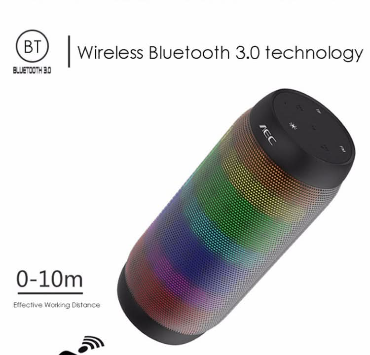 BQ615 PRO Colorful LED Wireless HiFi Stereo Speaker, Combines Bluetooth + TF card player + FM radio + AUX + NFC