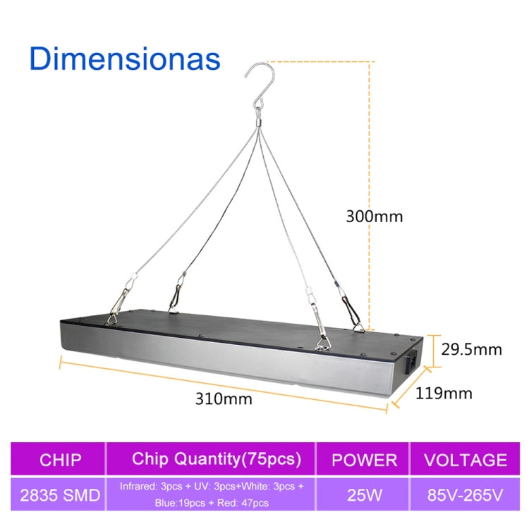 25W 75LEDs Full Spectrum Plant Lighting Fitolampy For Plants Flowers Seedling Cultivation Growing Lamps LED Grow Light  AC85-265V My Store