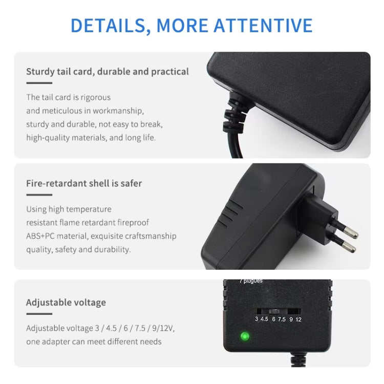 Voltage Adjustable universal power adapter 110 220V to 12V 3V 4.5V 6V 7.5V 9V AC DC adapter 3A Max 12 Volt power supply adaptor My Store