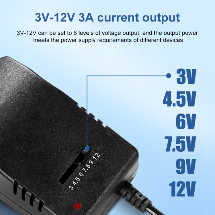 Voltage Adjustable universal power adapter 110 220V to 12V 3V 4.5V 6V 7.5V 9V AC DC adapter 3A Max 12 Volt power supply adaptor