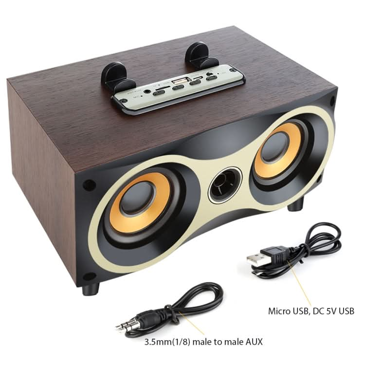 Portable Wooden Wireless Speaker Subwoofer Stero Radio FM Desktop Bluetooth Speakers