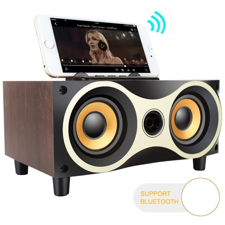 Portable Wooden Wireless Speaker Subwoofer Stero Radio FM Desktop Bluetooth Speakers