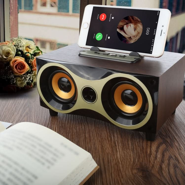 Portable Wooden Wireless Speaker Subwoofer Stero Radio FM Desktop Bluetooth Speakers