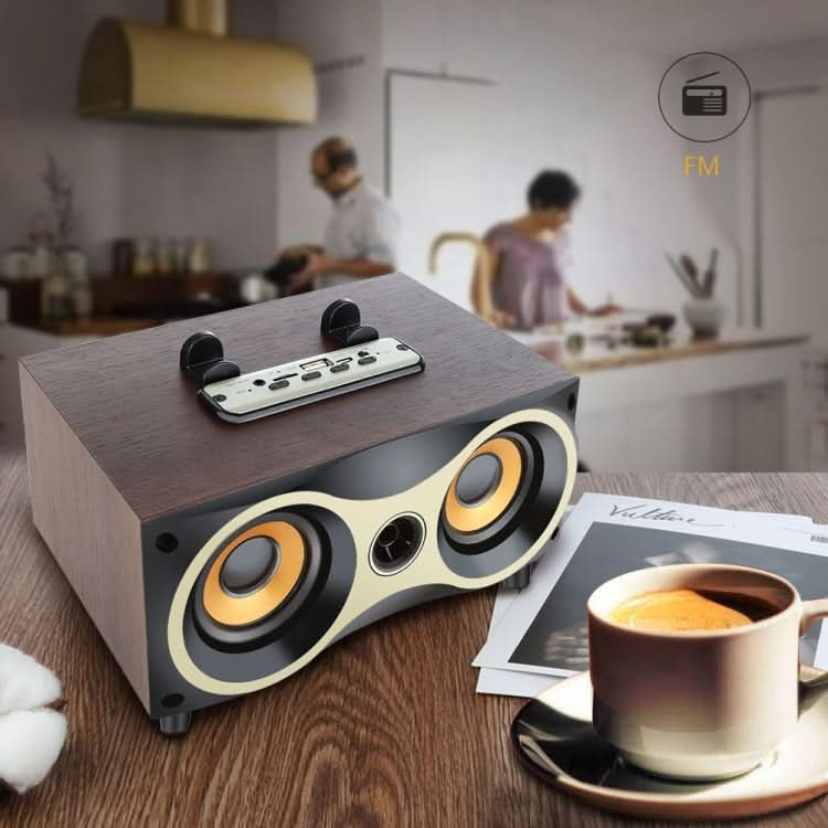 Portable Wooden Wireless Speaker Subwoofer Stero Radio FM Desktop Bluetooth Speakers