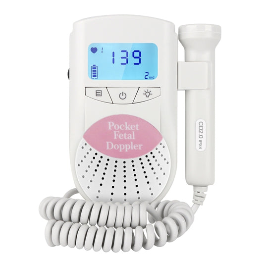 FD-100 Digital Fetal Doppler Ultrasound Sound Baby Heartbeat Detector Monitor LED Digital Prenatal Pocket Fetal Doppler Stethoscope (Pink) Reluova