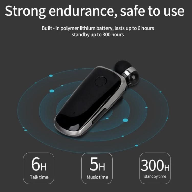 K39 Wireless Bluetooth Headset CSR DSP chip In-Ear Vibrating Alert Wear Clip Hands Free Earphone