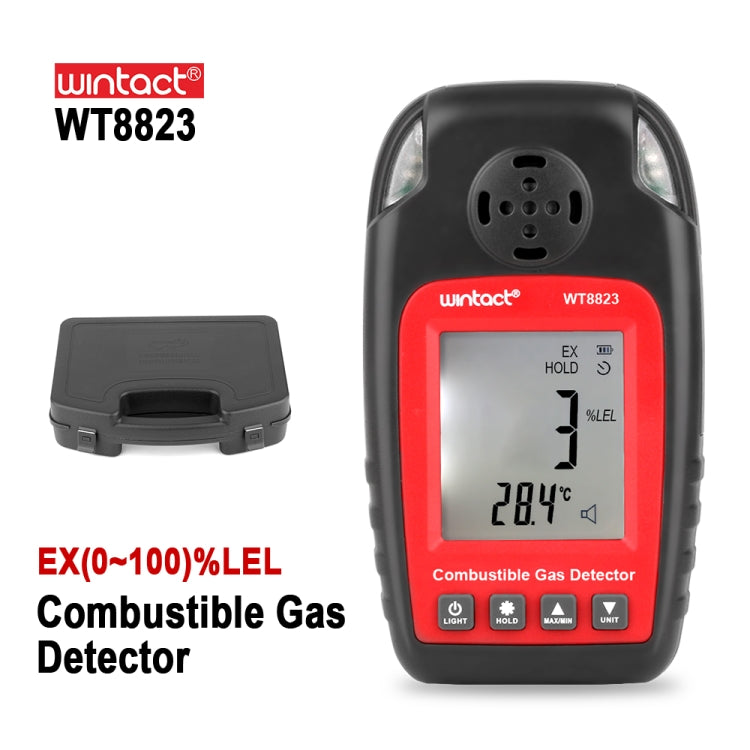 WT8823 Combustible Gas Alarm Detector Gas Leakage Flammable Natural Digital LCD Display Gas Leak Detector Monitor Gas Analyzer