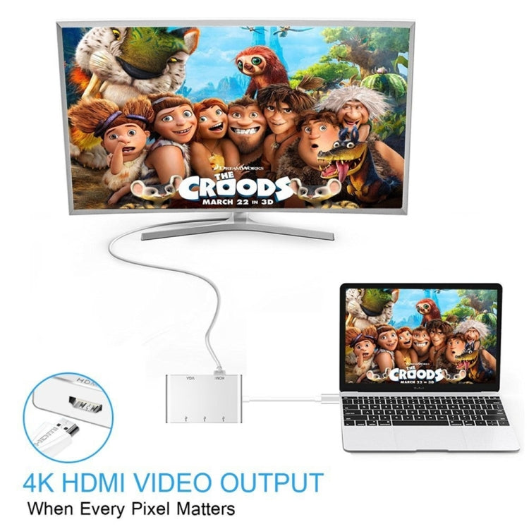 USB C в HDMI VGA USB концентратор адаптер 5 в 1 USB 3.1 конвертер для ноутбука для MacBook, ChromeBook Pixel, Huawei MateBook