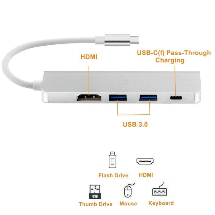 4 in 1 Type C Hub with HDMI  USB 3.0 Adapter for MacBook Hub USB Computer Peripherals USB Type C HDMI for MacBook Pro Air My Store