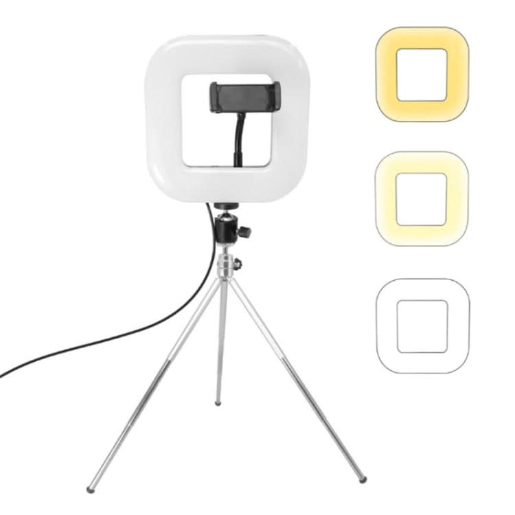 Dimmable LED Square Light With Tripod Net Red Live Fill Light Phone Holder My Store