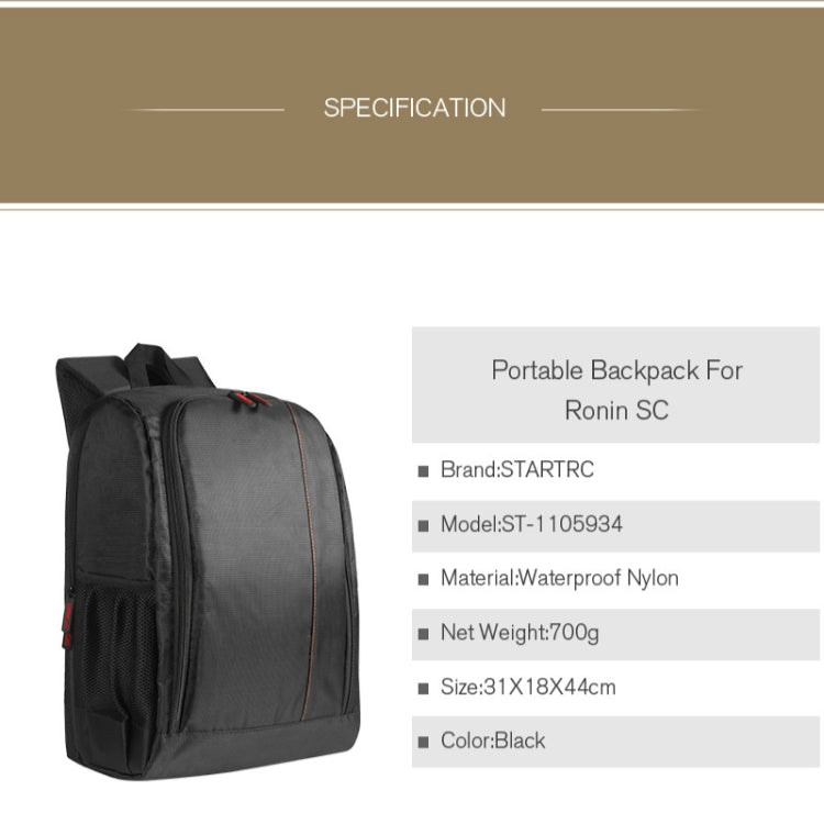 STARTRC Outdoor Travel Portable Waterproof Nylon Backpack for DJI Ronin-SC / Mavic 2 Drone My Store