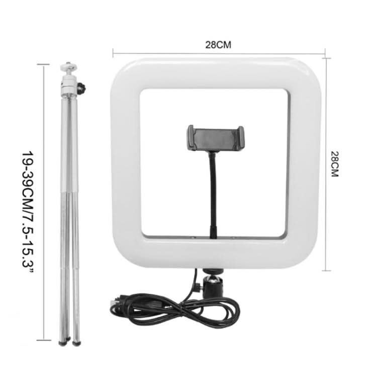 28cm Dimmable LED Square Light With Tripod Net Red Live Fill Light Mobile Phone Bracket My Store