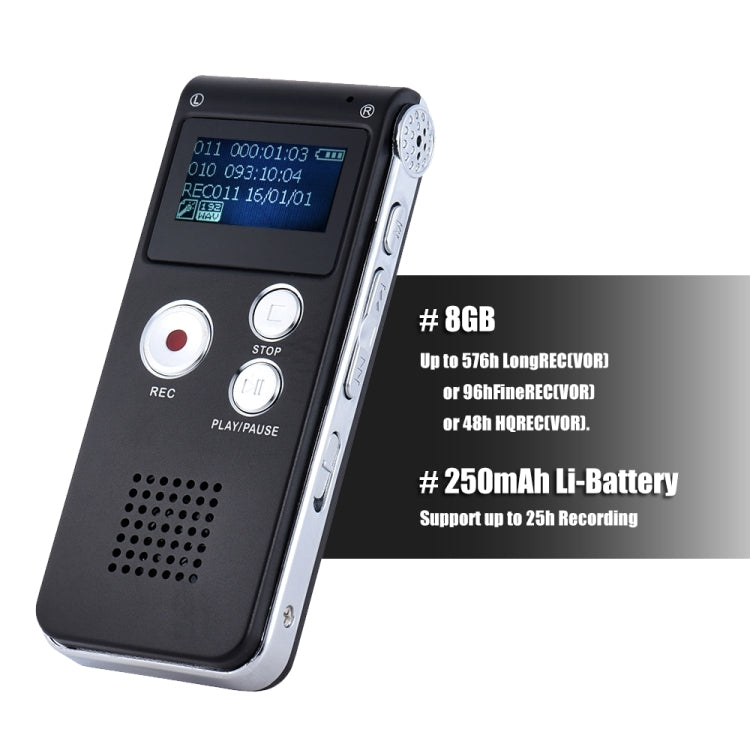 SK-012 8GB Voice Recorder USB Professional Dictaphone  Digital Audio With WAV MP3 Player VAR   Function Record