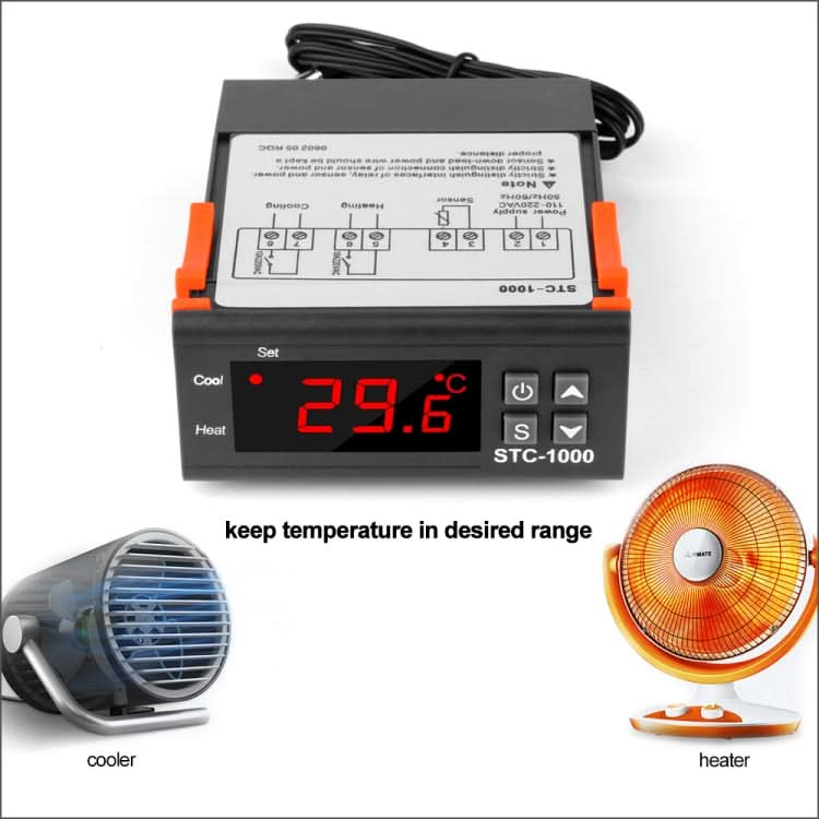 STC-1000 24V Digital Temperature Controller LED Temperature Regulator Thermostat for Incubator Relay 10A Heating and Cooling My Store