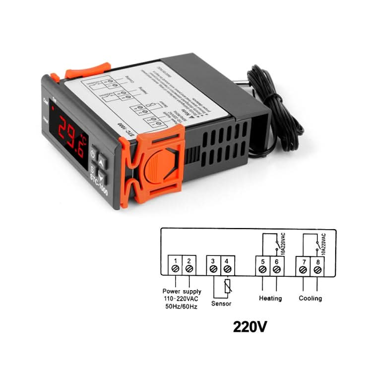 STC-1000 220V Digital Temperature Controller LED Temperature Regulator Thermostat for Incubator Relay 10A Heating and Cooling My Store