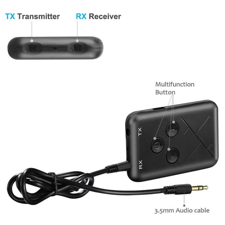 JDEX-TX10 Wireless 2-in-1 3.5mm Bluetooth 4.2 Audio Receiver And Transmitter Adapter